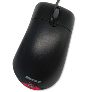 Microsoft Mouse Wired Wheel Scrolling Optical 3-Button Black Ref D66-00073