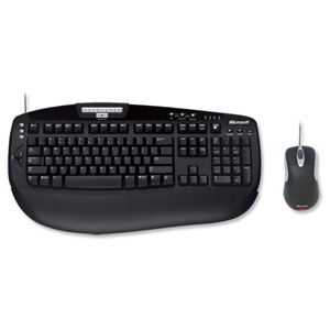 Microsoft Business Hardware Pack PS2 USB Wired Keyboard and Optical Mouse Black Ref A4B-00011