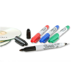 Sharpie CD-DVD Marker Twin Tip Lines 1mm and 0.4mm Assorted Ref S0810700 [Wallet 4]