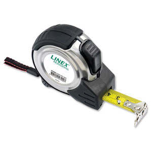 Linex Measuring Tape Steel-cased Polyester-coated Metric and Imperial with Belt Clip 3m Ref LXEPMT3000