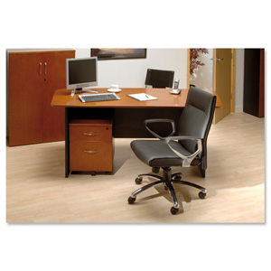 Emperial Manager Desk with Black Trim W1800xD840xH765mm Cherry Veneer