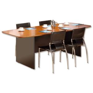 Emperial Boardroom Table with Black Trim W2000xD1000xH765mm Cherry Veneer