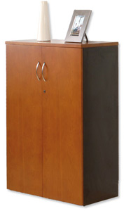 Emperial Cupboard Low with Black Trim W800xD400xH1185mm Cherry Veneer