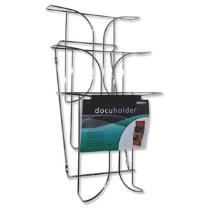 Deflecto Wall Literature Holder Wire 3 Pockets W250xD130xH540mm Ref 78245