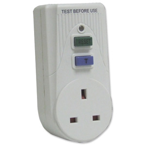 Eurosonic RCD Adaptor Powercut Safety Reset & Test Button Child Safety Shutter 13 Amp Ref ES111