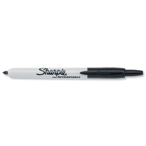 Sharpie Permanent Marker Pen Retractable with Seal Bullet Tip 1.0mm Line Black Ref S0810840 [Pack 12]