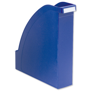 Magazine File Extra Capacity with Adjustable Spine Label Holder A4 Blue