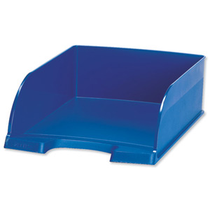 Letter Tray Jumbo Deep Sided with 2 Label Positions Blue