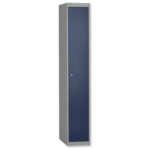 Bisley Locker Deep Steel 1-Door W305xD457xH1802mm Goose Grey/Blue Ref CLK181-7339