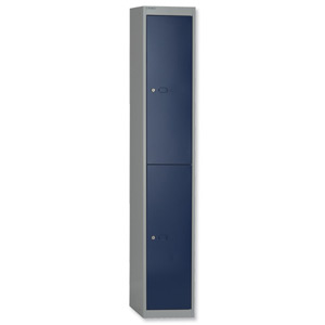 Bisley Locker Steel 2-Door W305xD305xH1802mm Goose Grey-Blue Ref CLK122-7339