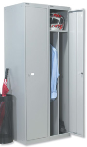 Bisley Divided Locker Steel with Vertical Split and Top Shelf W365xD550xH1800mm Goose Grey Ref 1BL55/1CD