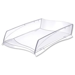 CEP Isis Letter Tray Stackable or to Stagger Robust Elegant Moulded Polystyrene Crystal Ref 2111811
