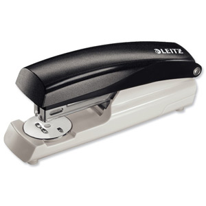 Leitz 5500 Half Strip Stapler Ergonomic Top-loading 26/6 24/6 Capacity 30 Sheets Black Ref 55000095