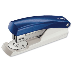 Leitz 5501 Half Strip Stapler Top-loading 26/6 24/6 Capacity 25 Sheets of 80gsm Blue Ref 55010035