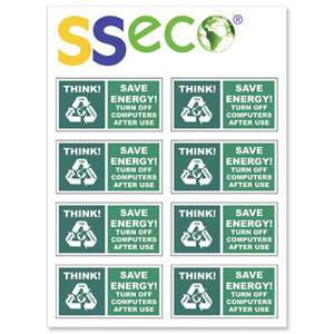 SSeco Computer Stickers Educational Printed on Reverse Self-adhesive Vinyl 46x23 Ref ENV02 [Pack 8]