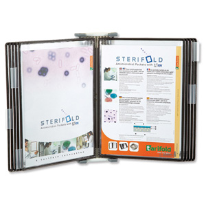 Sterifold Display System Wall-mounted Expandable with 10 Anti-microbial Pivoting Pockets A4 Ref TAA414507