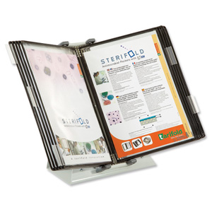 Sterifold Display System Desktop with 10 Anti-microbial Pivoting Pockets A4 Ref TAA434157