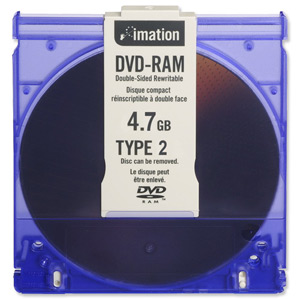 Imation DVD RAM Rewritable Disk in Caddy 2x-3x Speed 120min 4.7Gb Ref 20163/21274 [Pack 5]