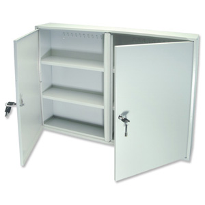 Helix Security Cabinet Multipurpose Internal Shelves and 4 Keys Large W730xD150xH550mm Ref W52020