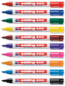 Edding 400 Permanent Marker Fibre Quick Dry Bullet Tip 1.0mm Line Assorted Ref 400/10S [Pack 10]