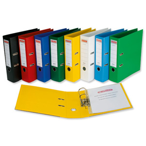 Herlitz ChromoColour Lever Arch File Polypropylene Spine 80mm A4 Yellow Ref 10834356 [Pack 10]