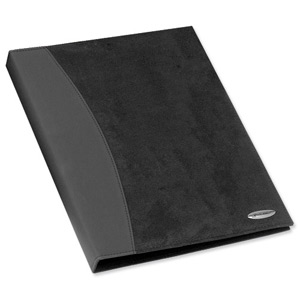 Rexel Display Book Soft Touch 24 Pockets with Cover Suede Effect and Smooth Combo Black Ref 2101186