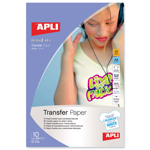 Apli Transfer Paper for White T-Shirts A4 Ref 4128 [10 Sheets]