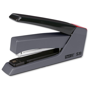 Rapid S30 Supreme SuperFlatClinch Stapler Pressless Low-effort Capacity 30 Sheets Black Ref 24146201