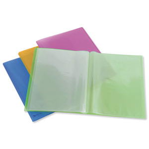 Rexel Ice Display Book Polypropylene 10 Pockets A4 Assorted Translucent Covers Ref 2102036 [Pack 10]