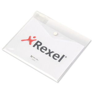 Rexel Ice Wallet Durable Polypropylene Popper-seal A5 Translucent Clear Ref 2101658 [Pack 5]