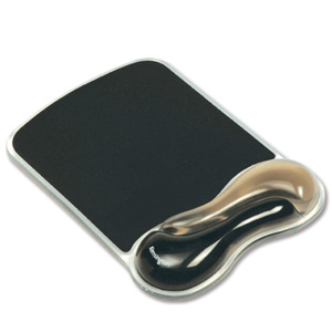 Kensington Duo Mouse Mat Pad with Wrist Rest Gel Wave Light and Dark Ref 62399