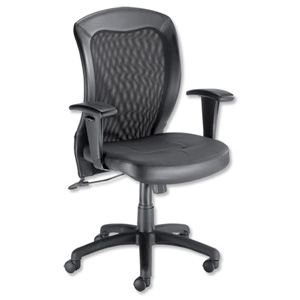 Trexus Mesh Operator Chair Tilt-action Back H500mm W500xD510xH430-520mm Leather