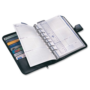 Collins Balmoral Personal Organiser Desk 7-Ring 216x140mm Black Ref DK4699