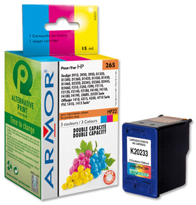 Armor Compatible Inkjet Cartridge Page Life 280pp Colour [for No.22 HP C9352AE] Ref K20233