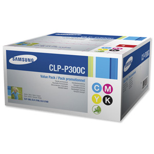 Samsung Laser Toner Value Pack Page Life 5000pp Black/Cyan/Magenta/Yellow Ref CLP-P300C/ELS [Pack 4]