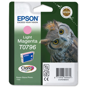 Epson T0796 Inkjet Cartridge Claria Owl 51g Page Life 930-1110pp Light Magenta Ref C13T079640A0