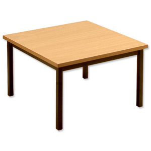 Trexus Reception Table Traditional Metal Legs Wooden Top W610xD610xH385mm Oak