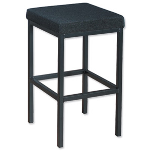 Trexus High Stool with Foot Bar Upholstered Seat W410xD410xH700mm Charcoal