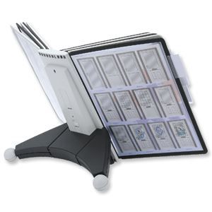 Durable Sherpa Desk Display Unit Complete 10 Index Tabs with 5 Black and 5 Grey Panels Ref 5632/22