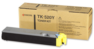 Kyocera TK-520Y Laser Toner Cartridge Page Life 4000pp Yellow Ref 1T02HJAEU0 Ident: 821S