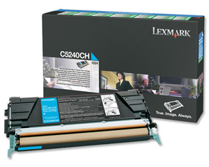 Lexmark Laser Toner Cartridge Return Program High Yield Page Life 5000pp Cyan Ref C5240CH