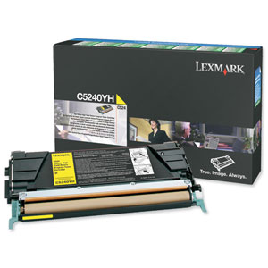 Lexmark Laser Toner Cartridge Return Program High Yield Page Life 5000pp Yellow Ref C5240YH Ident: 825C