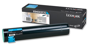 Lexmark Laser Toner Cartridge Page Yield 22000pp Cyan [for X94x] Ref X945X2CG