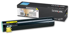 Lexmark Laser Toner Cartridge Page Yield 22000pp Yellow [for X94x] Ref X945X2YG