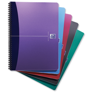 Oxford Office Notebook Wirebound Polypropylene-covered A4 Assorted Ref 100101918 [Pack 5]