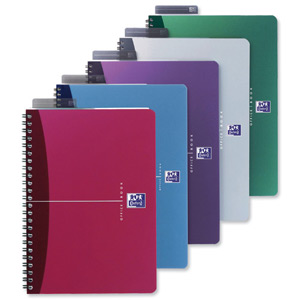 Oxford Office Notebook Wirebound Polypropylene-covered A5 Assorted Ref 100101300 [Pack 5]