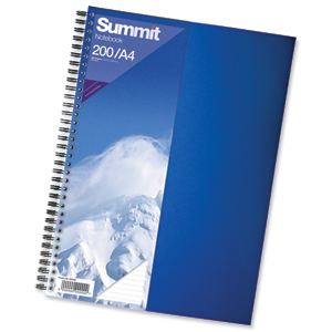 Summit Notebook Wirebound Card Cover Ruled 60gsm 192pp A4 Ref 100080196 [Pack 5]