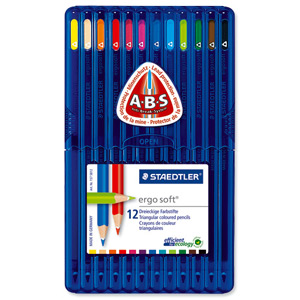 Staedtler Ergosoft Coloured Pencils ABS Anti-break System Assorted Ref 157 SB12 [Pack 12]
