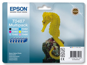 Epson Inkjet Cartidge Multipack Black and 5 Colours Ref T04874010 [Pack 6]
