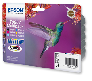 Epson Inkjet Cartidge Multipack Black and 5 Colours Ref T08074011 [Pack 6]